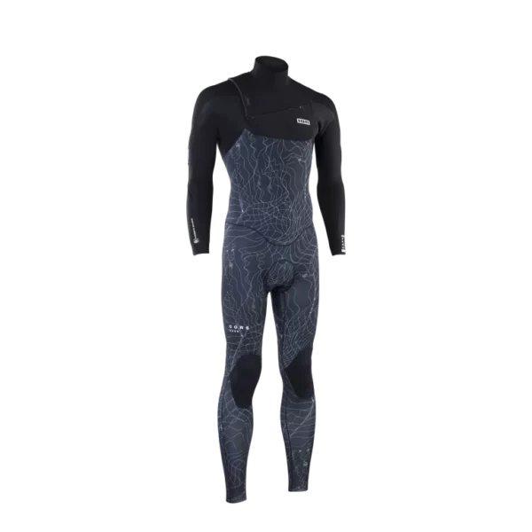 combinaison kitesurf surf wingfoil windsurf ion seek core 5/4 front zip men distorted black LT