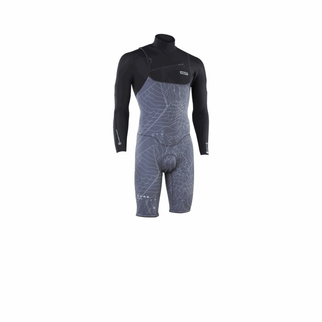 combinaison shorty 3/2 LS manche longue front zip men distorted grey L