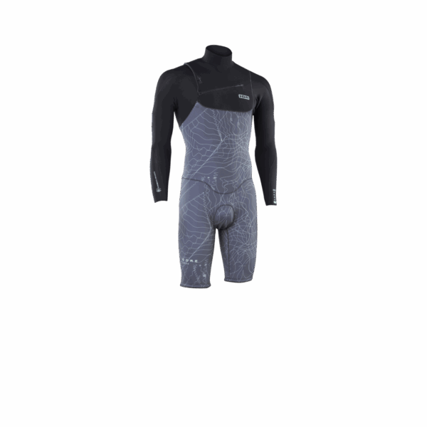 combinaison shorty 3/2 LS manche longue front zip men distorted grey L